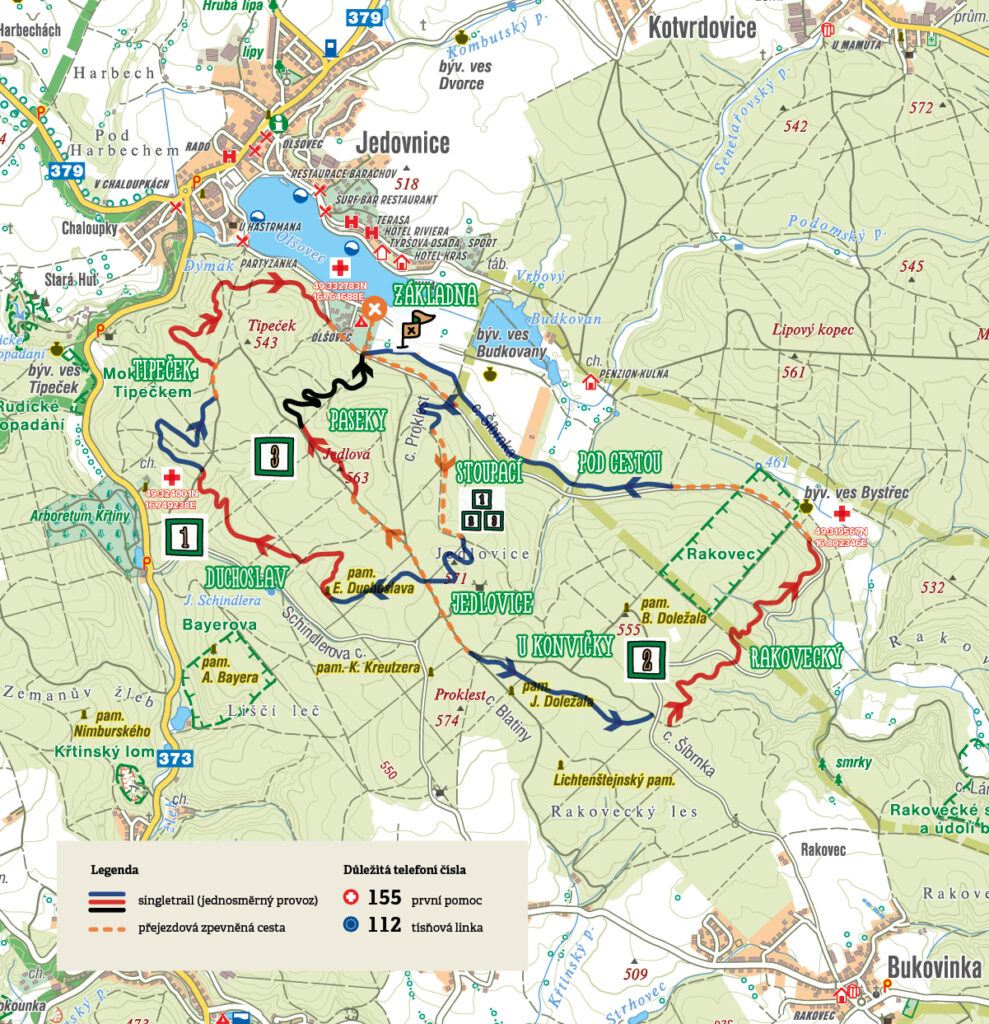 Single Trail Jedovnice mapa