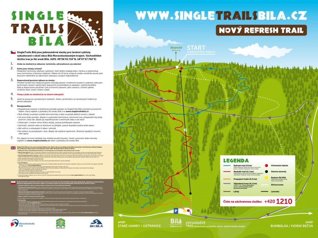 Singletrails bílá mapa
