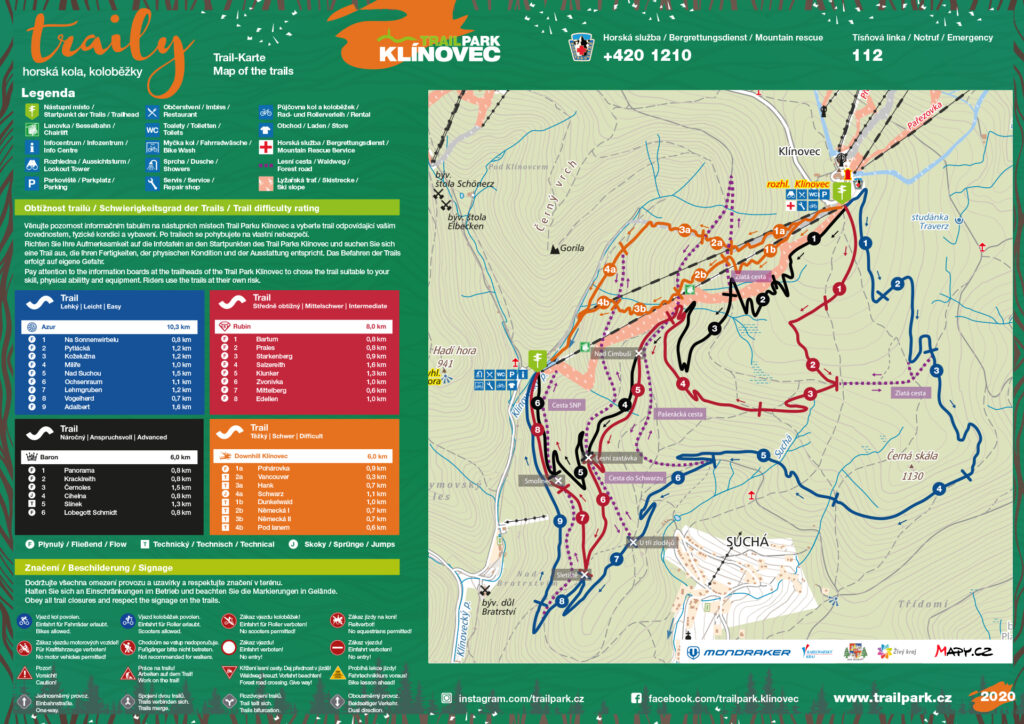 trail park klínovec mapa